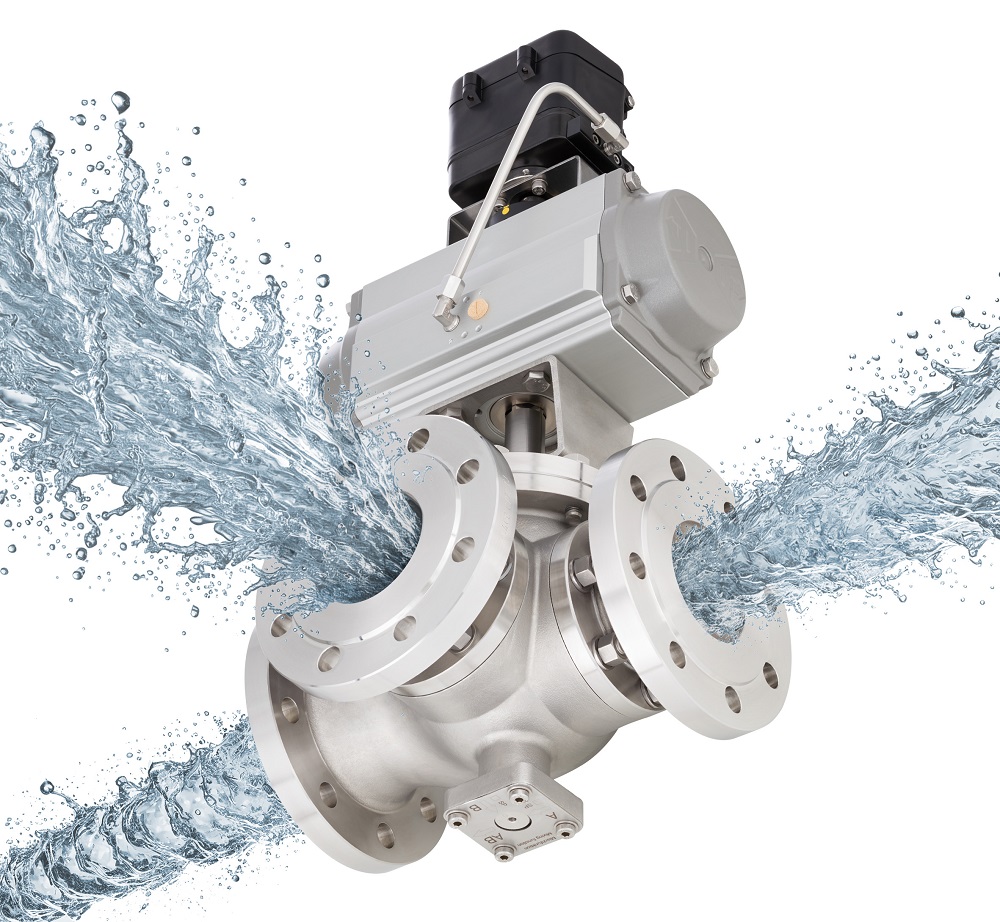First three-way ball sector valve for the ideal control of flow rates